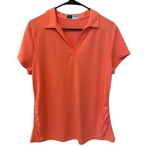 PGA Tour Golf Polo Shirt Women's Size XL Orange Peach Golfcore Tennis Preppy